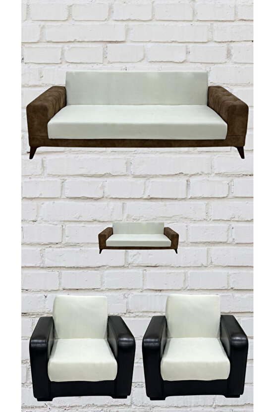 3+2+1+1 İtalyan Süet Kolsuz Koltuk Örtüsü ( RENK)