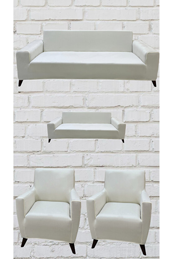 3+2+1+1 İtalyan Süet Koltuk Örtüsü (KREM RENK)