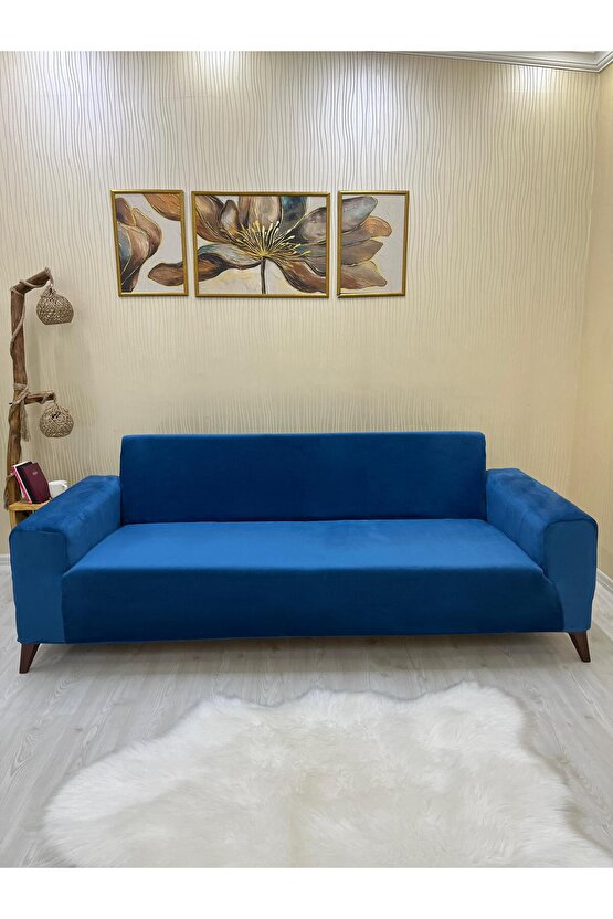 3Lü Koltuk İtalyan Süet Koltuk Örtüsü(PETROL)