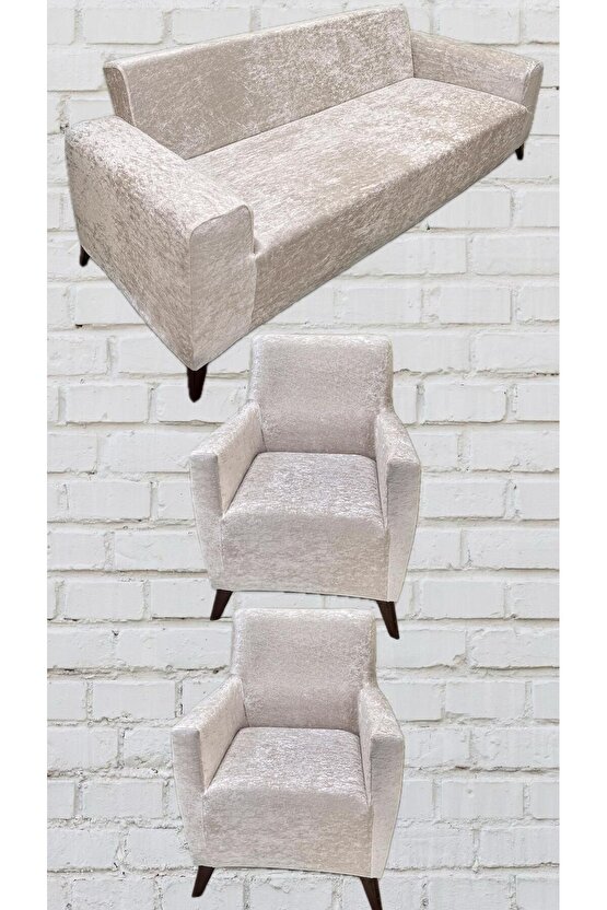 311 Parlak Kadife Giydirme Koltuk Örtüsü(NATÜREL)