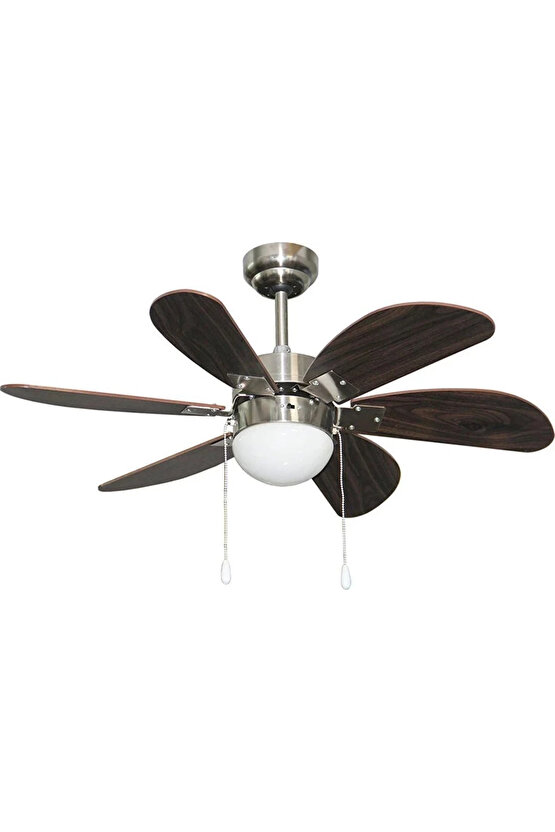 60 Watt, 6 Kanatlı, 30 İnç, Kumandasız Tavan Vantilatörü, E27 Duylu Avize Tipi Tavan Vantilatörü