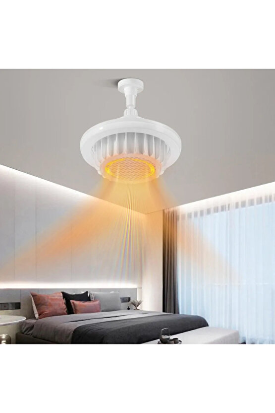 Istıcılı, Kumandalı, 3 Işık Modlu Led Ampul Isıtıcı Led Avize Ortam Isıtan 36 Watt 3900 Lümen Ampul