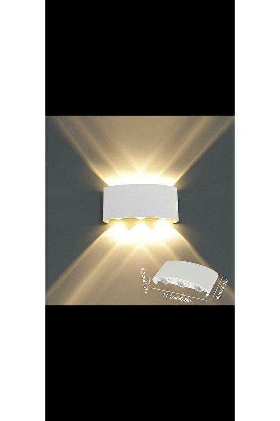Duvar Aplik 6w Dekoratif Led Led Aplik Beyaz Kasa Gün Işıgı