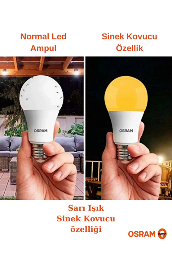 2 Adet Sivri ve Kara Sinek Kovucu, Çok Kaliteli 8 W. Led Ampul İki Fonksiyonlu Sinek Savar Led Ampul