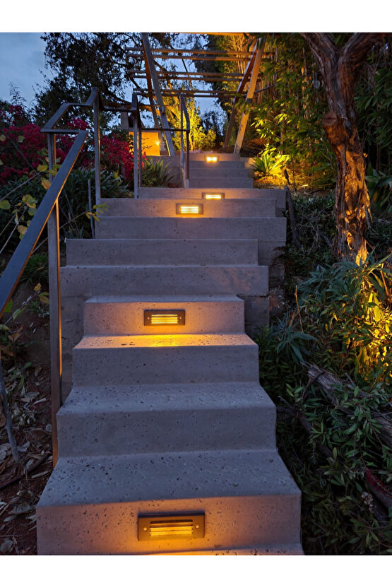 Krom Kasa 3 Watt, Elektrikle Çalışır, İç ve Dış Mekan Nemli Alan Sensörsüz Merdiven Led 3200 Kelvin