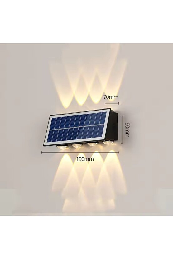 Güneş Enerjili Led Aplik CT-8010 - Solar Enerjili Bahçe Aydınlatma