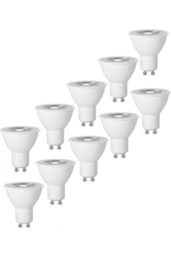 10 Adet 7 Watt 4000 Kelvin, Çok Kaliteli Gu10 Duy Led Ampul, Yüksek Lümen 4000 Kelvin Gu10 Duy Ampul