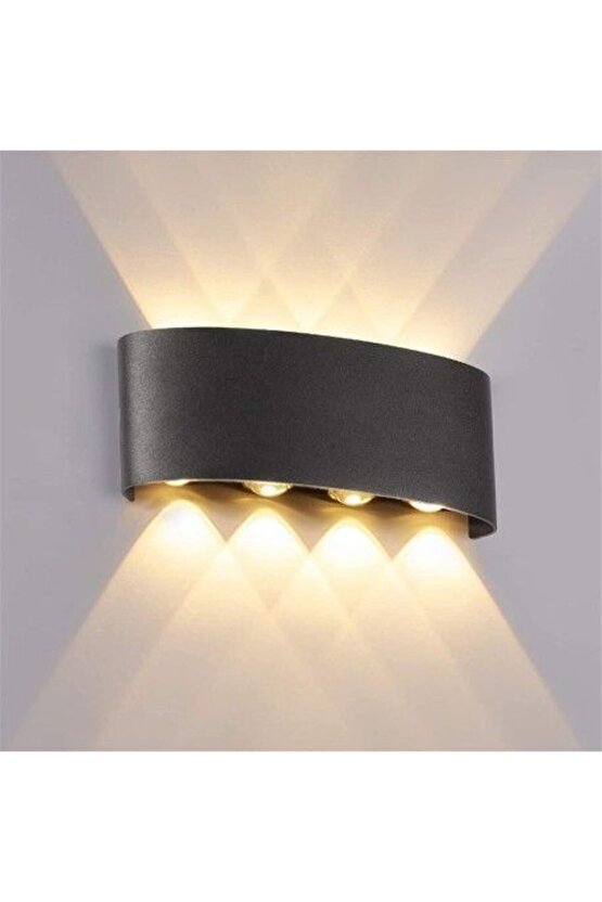 8 Watt, Ultra Kaliteli, Modern Tasarım, Dekoratif Işık Desenli İç ve Dış Mekan Aplik, Bahçe Armatürü