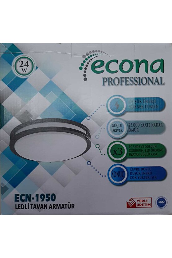 Sıva Üstü Tavan Armatür 1950 Siyah Kasa 3000K GÜN IŞIĞI