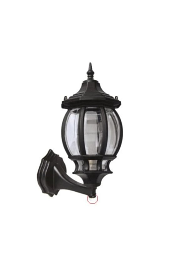 Sekizgen Konsollu Fener Bahçe Aydınlatma Lamba Armatürü Siyah
