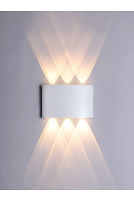 U2 Uranüs Beyaz Kasa 6 Watt (10 WATT EŞDEĞER) Gün Işığı Çift Yönlü Iç Ve Dış Mekan Aplik