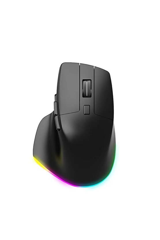 Kablosuz Mouse Bluetooth 5.04.0 + 2.4g Ergonomik Şarjlı Sessiz RGB Mouse Modern Tasarım Işıklı