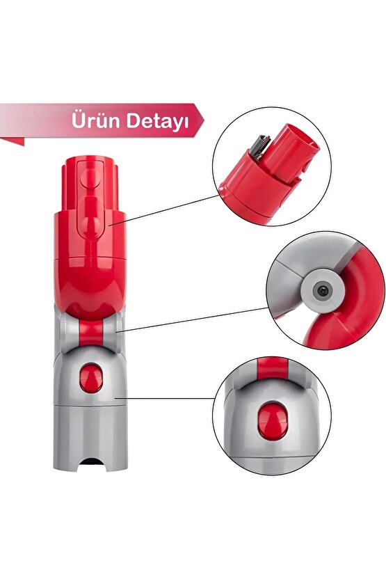 Dyson Mobilya Altı Adaptörü V7-V8-V10-V11-V15 Uyumlu Esnek 90° Başlık + HEDİYE 4lü Mikrofiber Bez