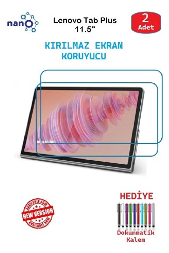 Lenovo Tab Plus 11.5 İçin Uyumlu Nano Ekran Koruyucu 9h Esnek 2 ADET