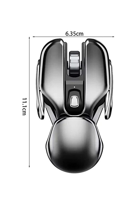 Kablosuz Şarjlı Mouse Modern Tasarım Ergonomik Metal Mouse, 2,4 GHz Sessiz Tıklama