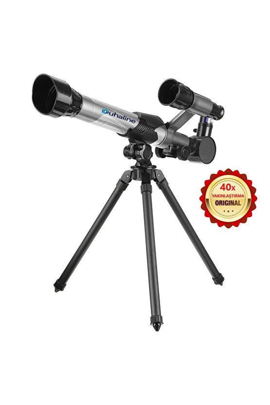 3 Lensli 40x Yakınlaştırma Astronomin Monoküler Eğitici Teleskop Gece Görüş Ay Doğa Gözlem+Tripod