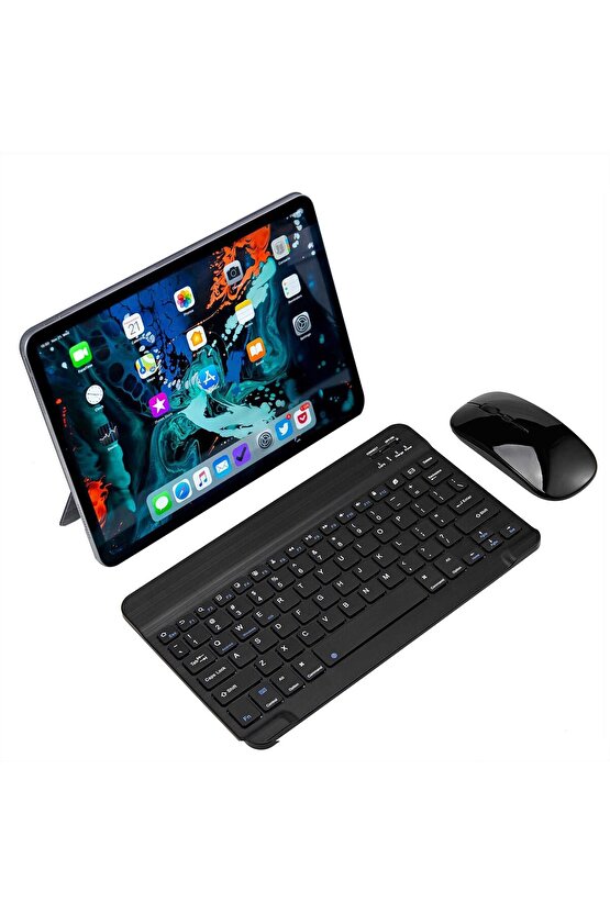 TaB A9+ Plus SX-210 11 Tablet İçin Uyumlu Slim Şarjlı Bluetooth Klavye ve Mouse Seti