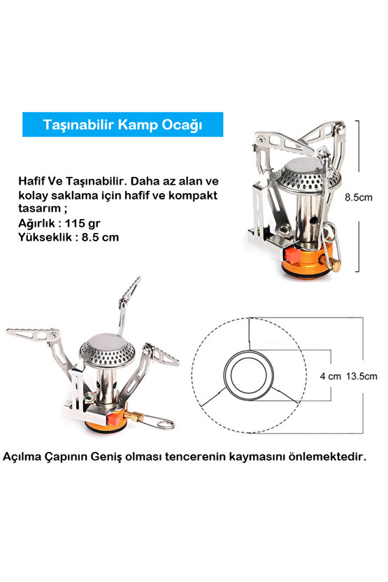Katlanır Hafif Ve Taşınabilir Portatif Kamp Ocağı