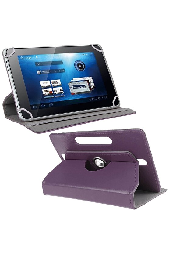 Philips M10 S411j 10.1 Uyumlu Üniversal Dönerli Standlı Tablet Kılıfı +Dokunmatik Kalem