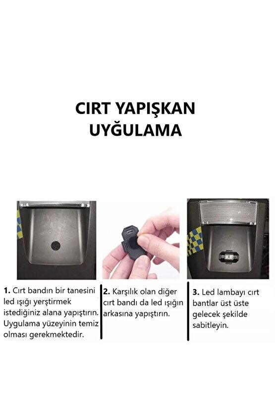 7 Renk Mini Led Şarjlı 45w Dron Scooter Bisiklet Motosiklet Araba Çakarlı Led Uyarı Işığı