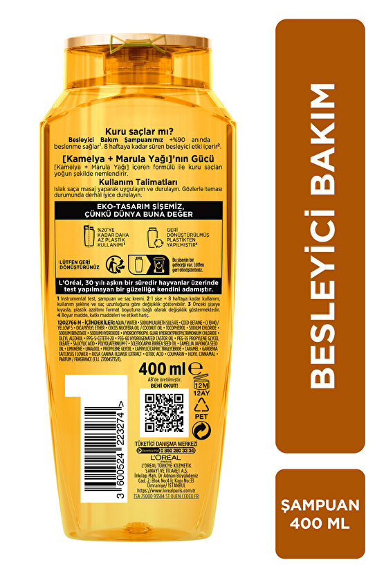 Mucizevi Yağ Besleyici Bakım Şampuanı 400 ml