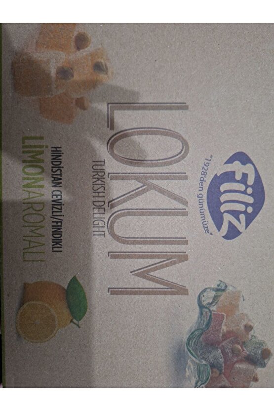 LOKUM TURKISH DELIGHT HİNDİSTANCEVİZLİ FINDIKLI LİMON AROMALI 2,5 KG
