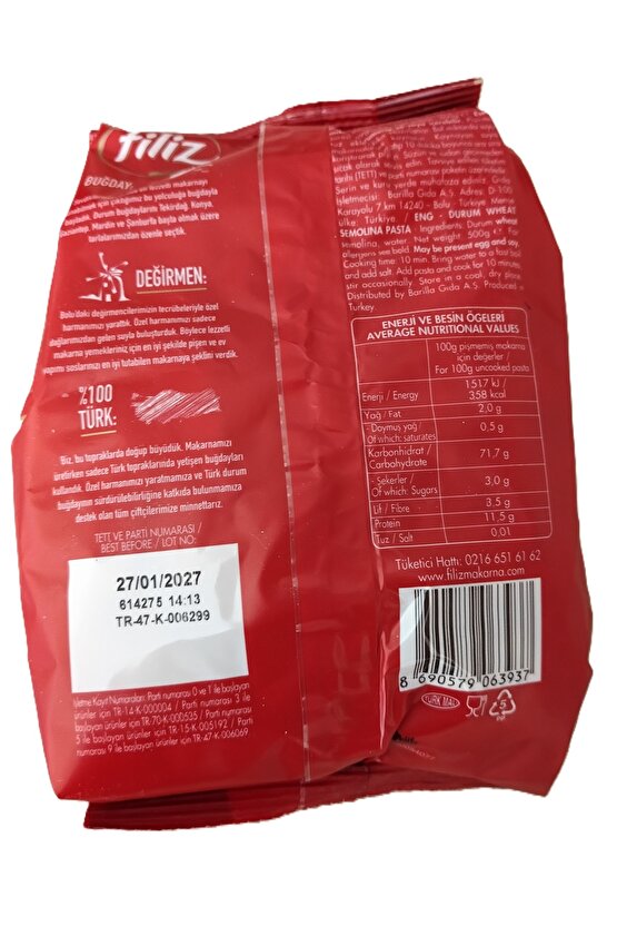 Filiz Yüksük Makarna 500 gr 5 Li Paket