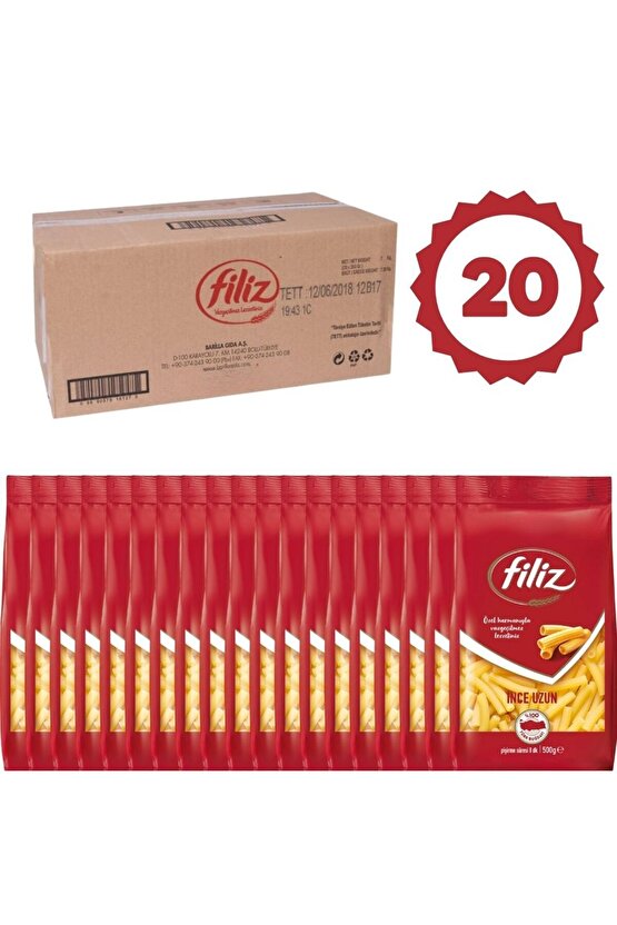 Filiz İnce Uzun Makarna 500gr 1 koli x 20 adet
