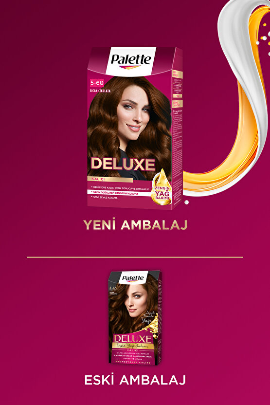 Deluxe 5-60 Sıcak Çikolata Zengin Yağ Bakımı Kit Saç Boyası Bakım Maskesi