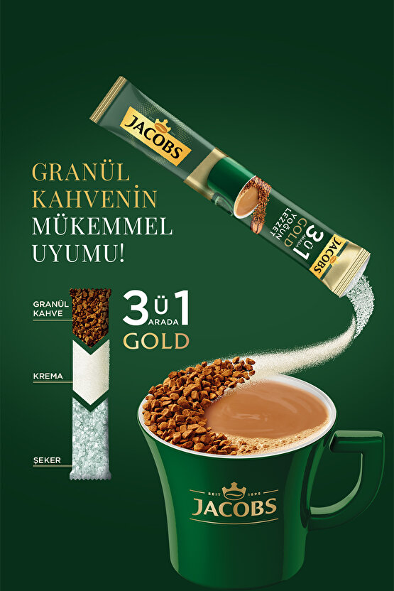 3ü 1 Arada Gold Yoğun Lezzet Karışım Kahve 40lı Kutu