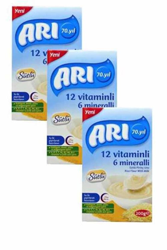 Sütlü Pirinç Unu 200 Gr Bebek Maması 3lü Paket