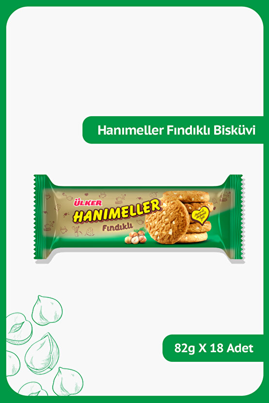HANIMELLER Fındıklı Bisküvi - 82 gram - 18 Adet
