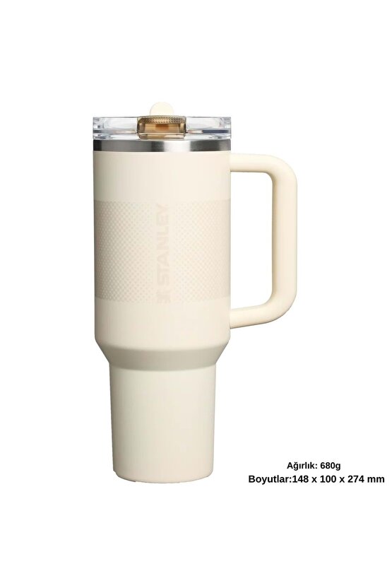 The Quencher ProTour Flip Straw Tumbler Pipetli Termos 1,18 LT Pipetli Matara BEJ