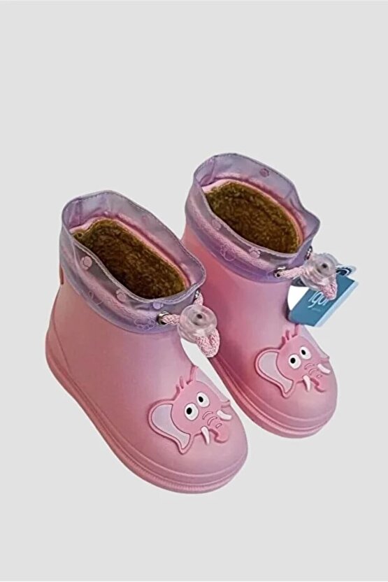 CC332 Bimbi Elefante Borreguito Kürklü Yağmur Çizmesi Pembe