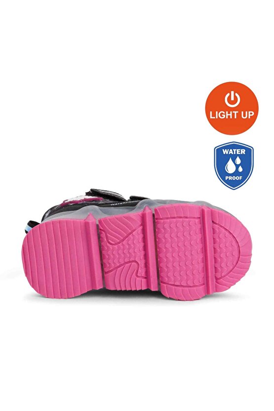 3034 Snowy WATERPROOF-IŞIKLI Anatomik Çocuk Bot Siyah