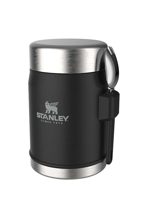 Classic Legendary Kaşıklı Yemek Termosu 0.4L Termos Kamp Matara SİYAH