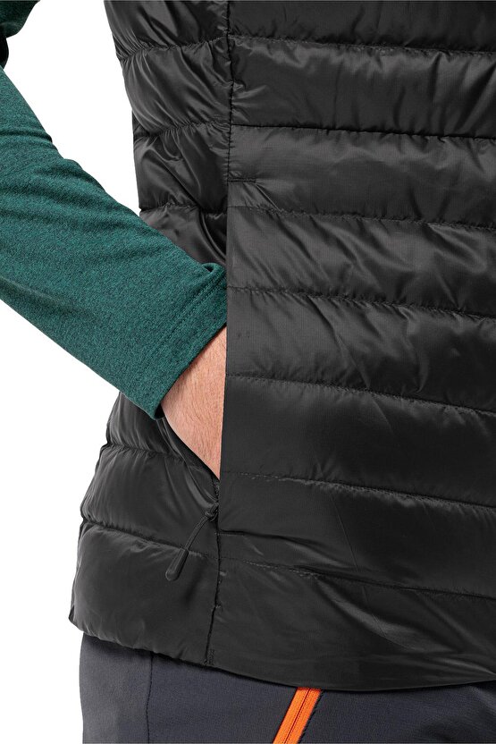 Pilvi Down Erkek Siyah Outdoor Kaz Tüyü Yelek