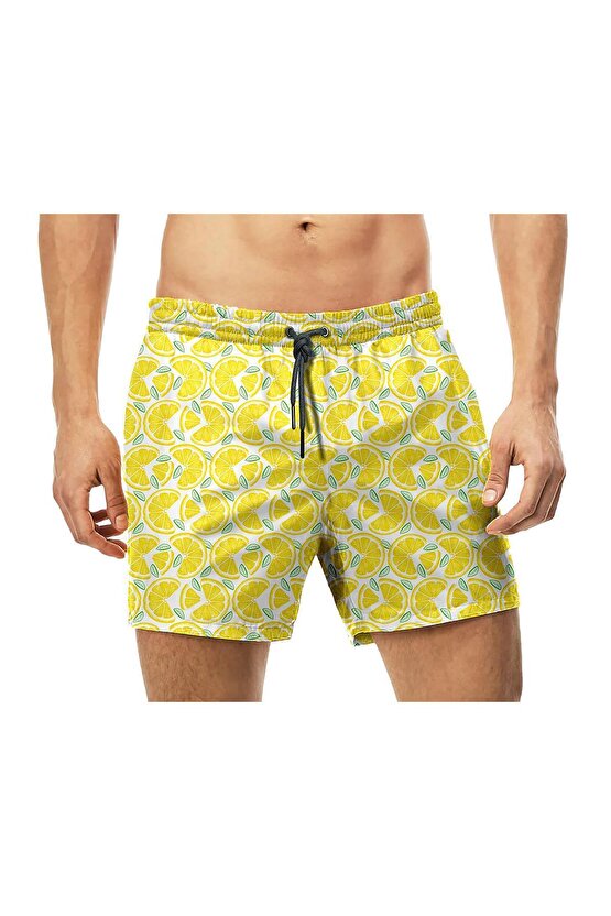 Nbsc48c - Kids Lemon Sarı Çocuk Deniz Şortu