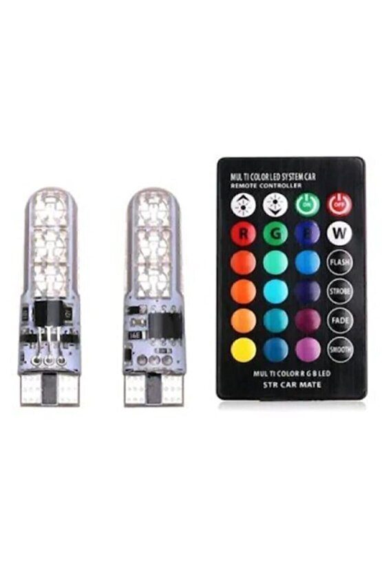 T10 Rgb Kumandalı Park Ampulleri Modlu
