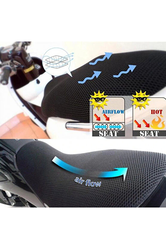 Honda Activa125 (2023 Sonrası) Fileli Sele Kılıfı 3D Çift Katlı Tam Uyumlu