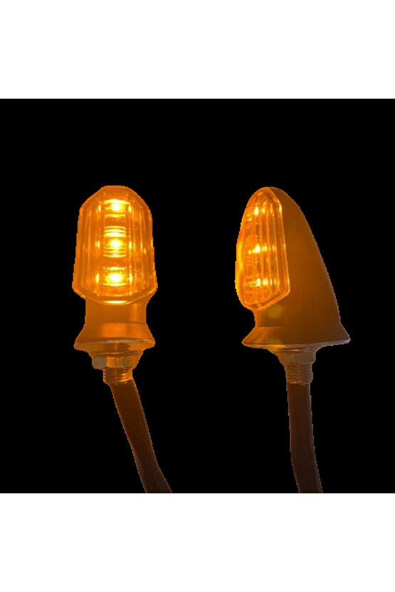 Motosiklet Sinyal Lamba Üniversal 12V Sarı Cam Sarı Led 2Li