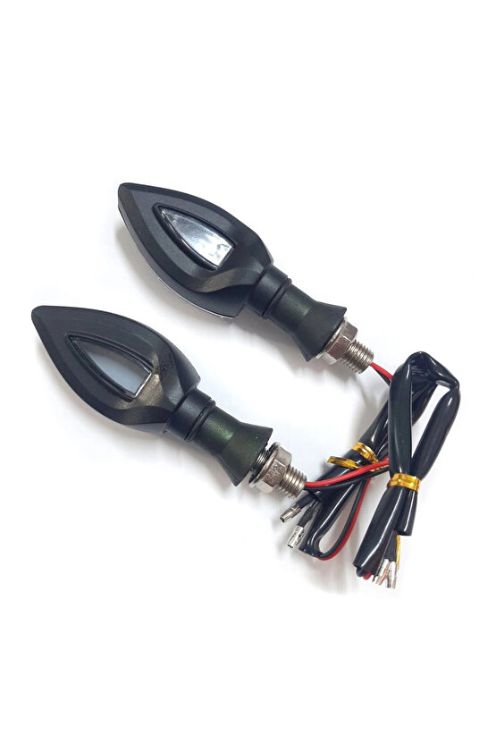 Motosiklet Üniversal Led Sinyal Beyaz Camlı Mercekli Sarı Işık