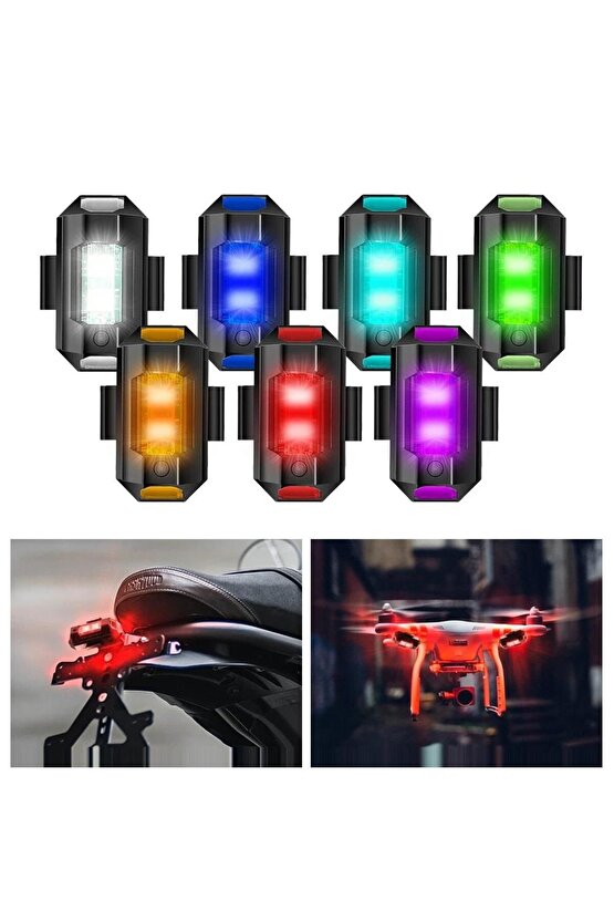 Motor Drone Uçak Kanadı Led Şarjlı Kablosuz Mini Led Çakarlı Lamba