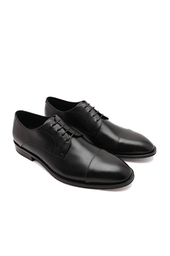Derrek Derby Erkek Klasik Siyah Deri Ayakkabı Made in Italy