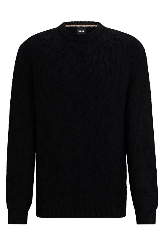 Erkek Marka Logolu Uzun Kollu Rahat Siyah Kazak 50506033-001