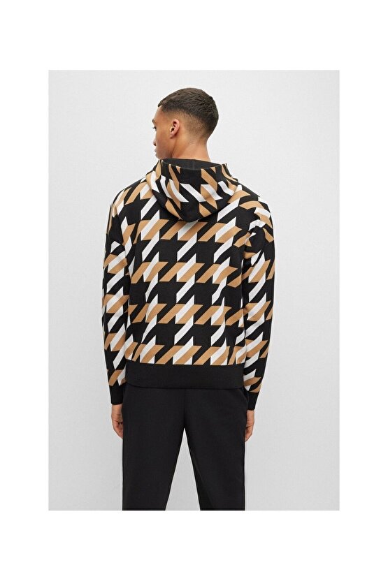 Erkek Siyah Desenli Sweatshirt