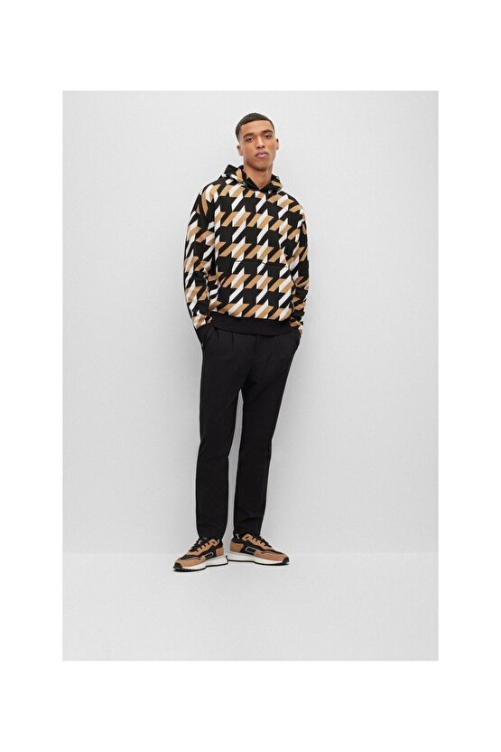 Erkek Siyah Desenli Sweatshirt