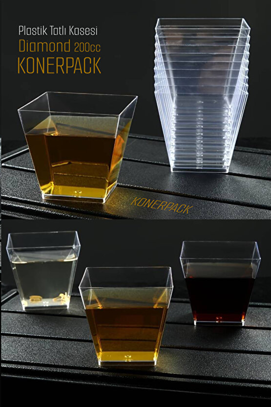 Sert Plastik Tatlı Kasesi Mika Tatlı Kasesi Dayanıklı Ve Şık Plastik Kase 25 Adet - Kapaksız