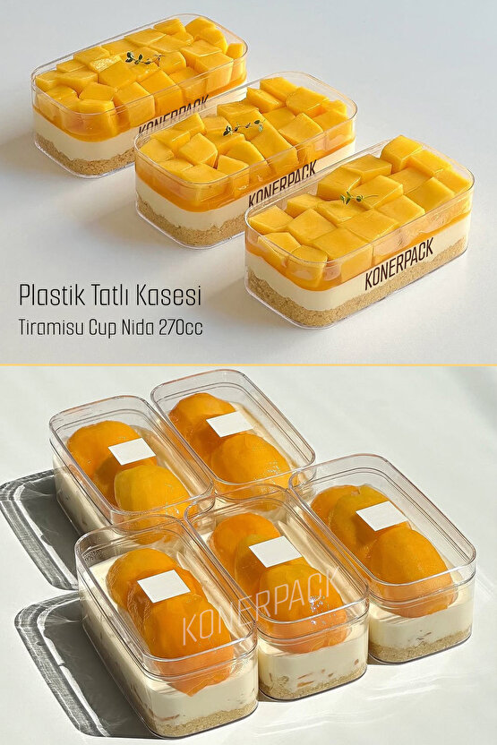 Tiramisu Cup Nida 270 Cc - 6 Adet Kap + 6 Adet Kapak
