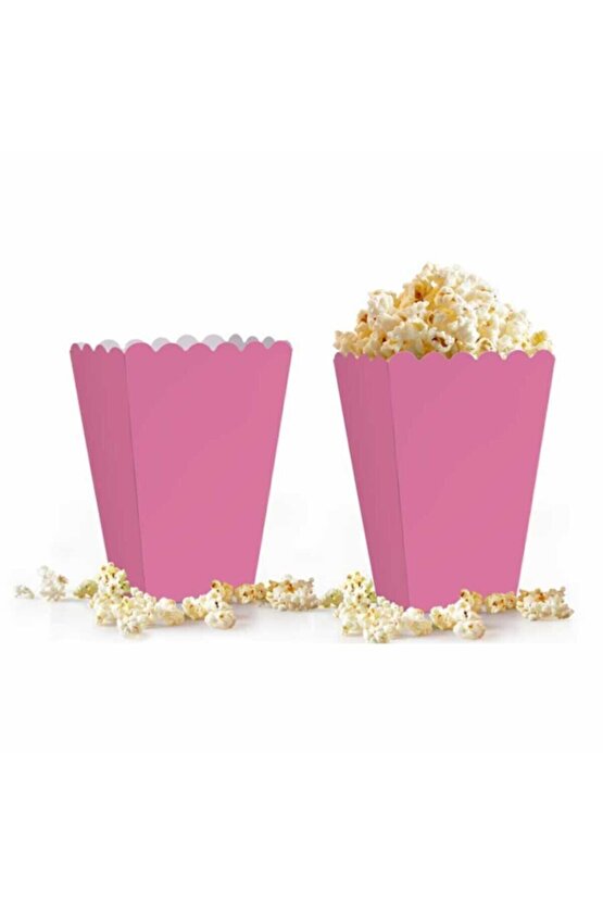 Pembe Renkli Karton Mısır Kutusu 8li (popcorn)